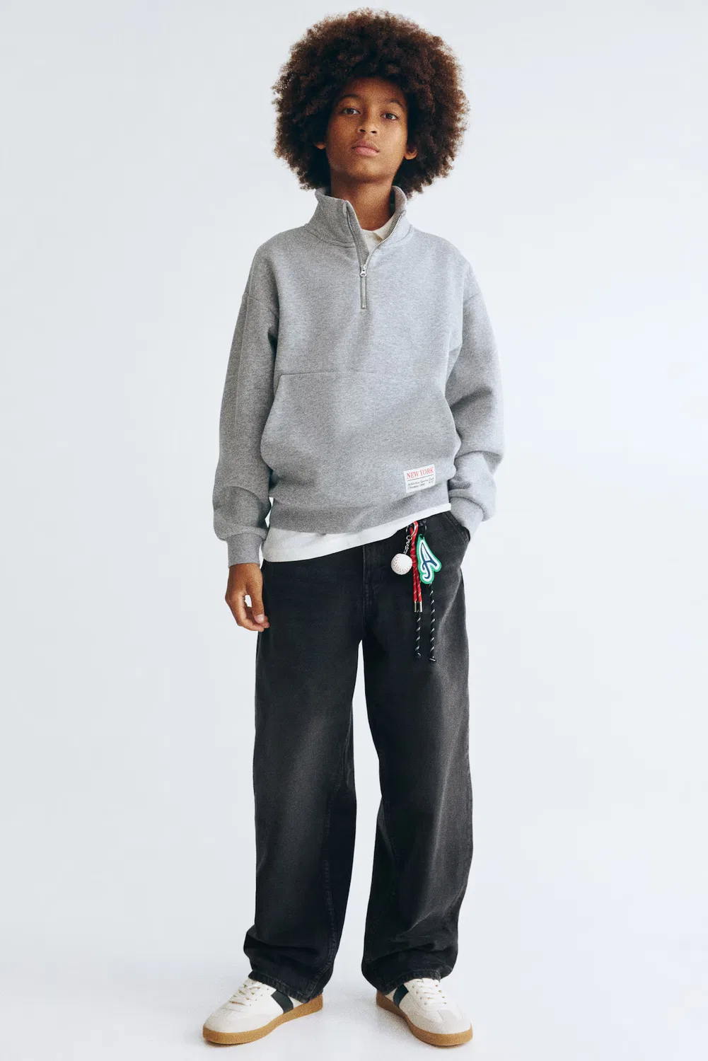 Широкие джинсы с низкой посадкой H&M, Denimschwarz