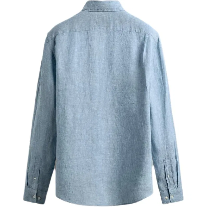 Мужская рубашка с принтом Washed Sky Blue ZARA, Washed Sky Blue — фото 3