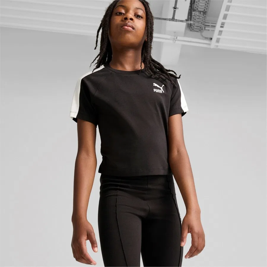 Детская футболка с коротким рукавом Iconic T7 Baby Tee Puma, Черный — фото 3