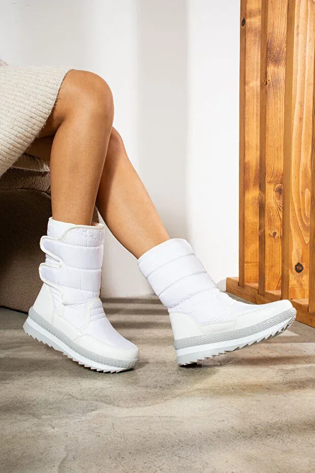 Детские снежные ботинки с меховой подкладкой Unisex 802 Imershoes, White — фото 3