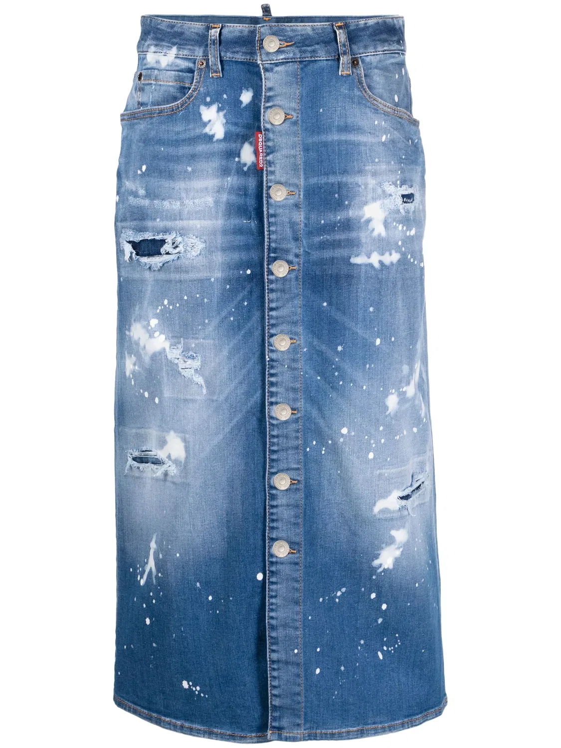 DSQUARED2 Юбка миди джинсовая, синий