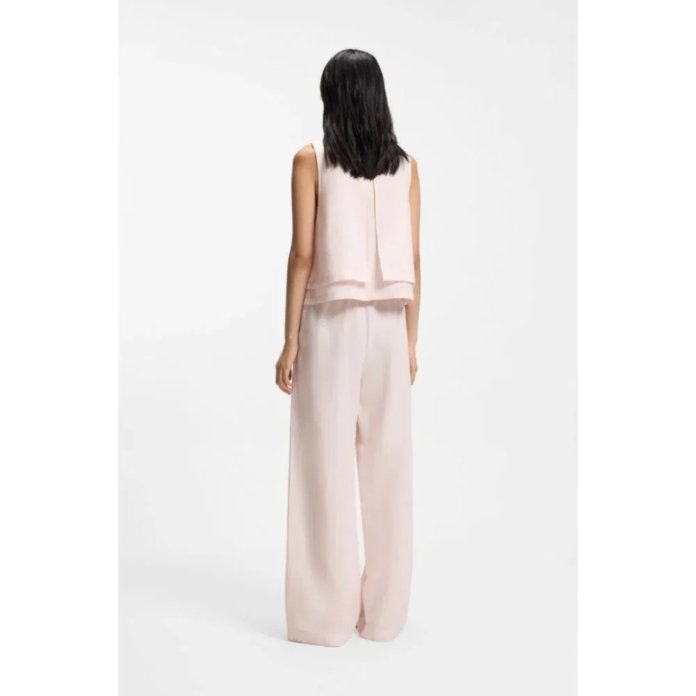 Женская блуза с открытой спиной и слоистым дизайном BOSS, Light Pink — фото 4