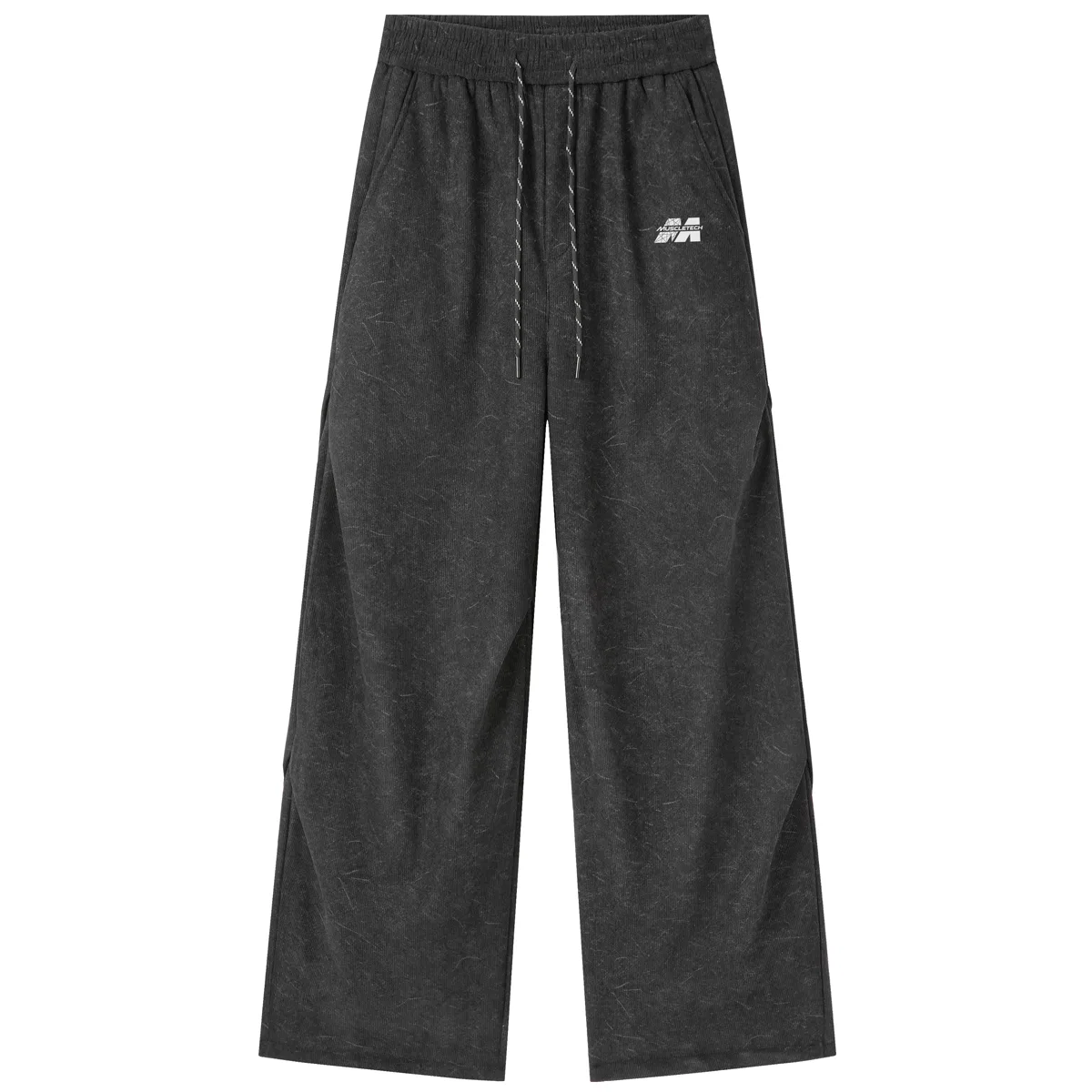 Детские утепленные спортивные штаны-парашюты с флисовой подкладкой Black Upgraded Fleece-Lined and Thickened MUSCLETECH — фото 3