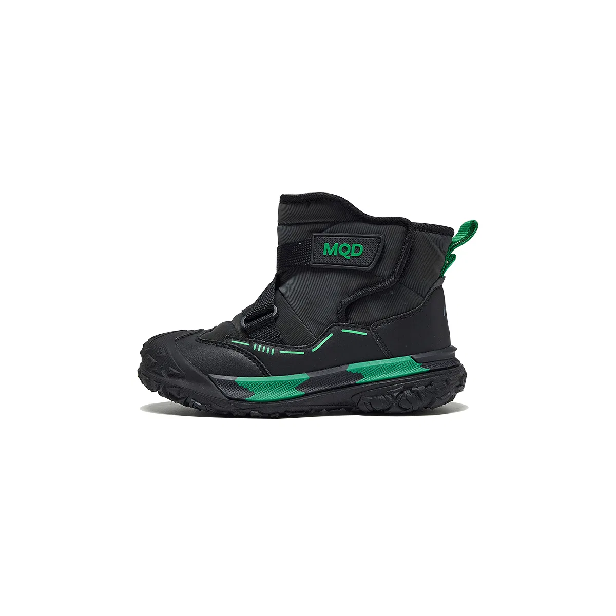 Детские зимние ботинки из эко-кожи с флисовой подкладкой Black Green MQD