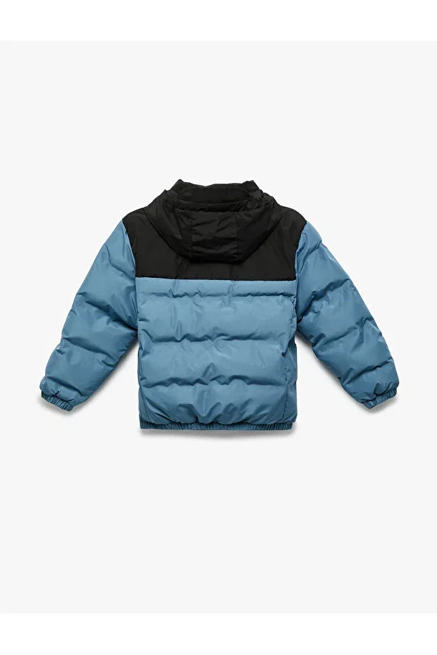 Детское пуховое пальто для девочек с капюшоном Koton, Blue — фото 2
