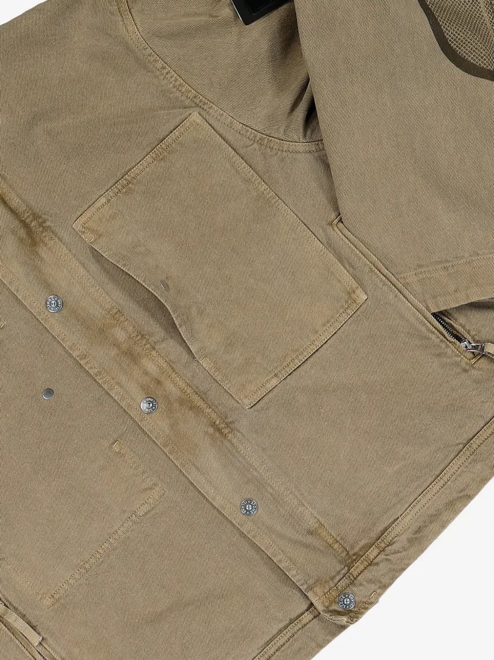 Куртка из хлопкового габардина с логотипом TC Stone Island, бежевый — фото 4