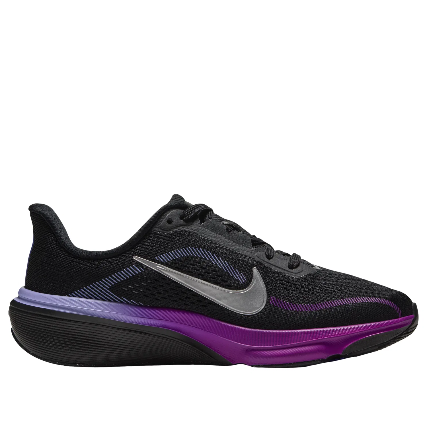 Детские кроссовки с сетчатым верхом Pegasus 42 'Black Violet Vivid Purple' Nike, Black/Persian Violet/Vivid Purple/Metallic Silver — фото 2