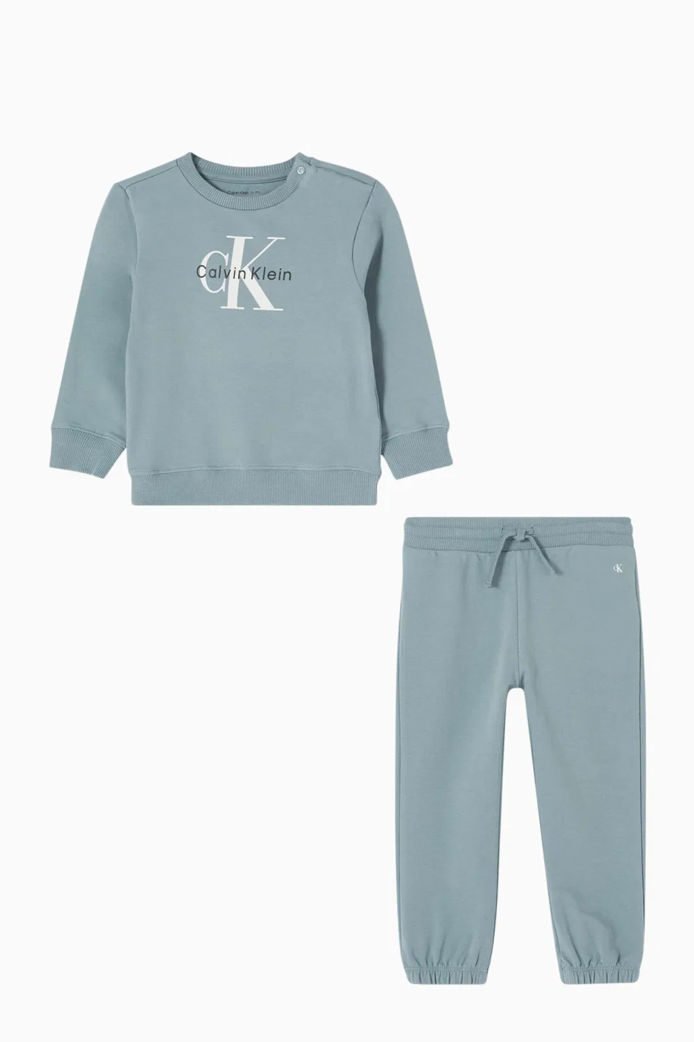 Комплект свитшот и штаны хлопковый с логотипом Calvin Klein, синий — фото 2