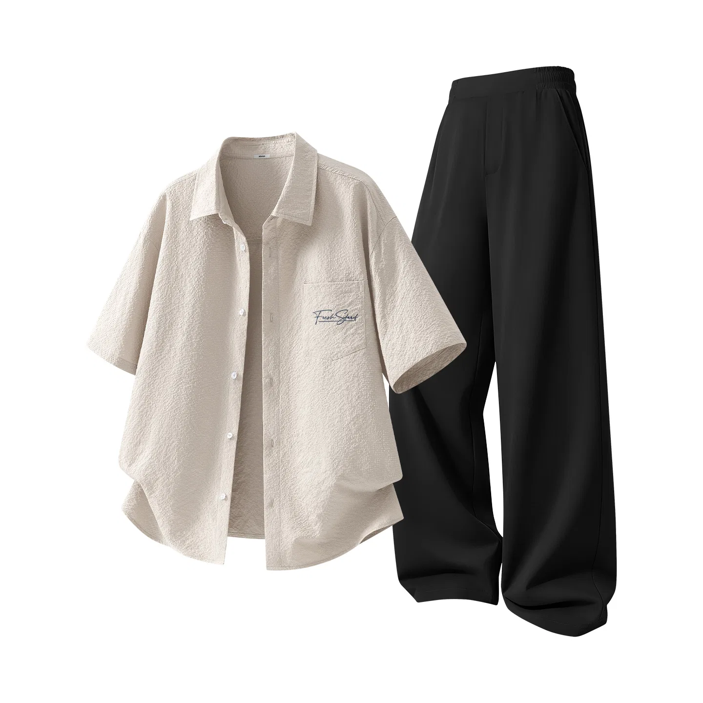 Детский комплект спортивной одежды MINISO, Цвет Oat (Ma Feng He Qi Chest Logo)+Black