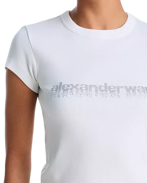 Женская футболка с принтом Alexander Wang, белый — фото 4