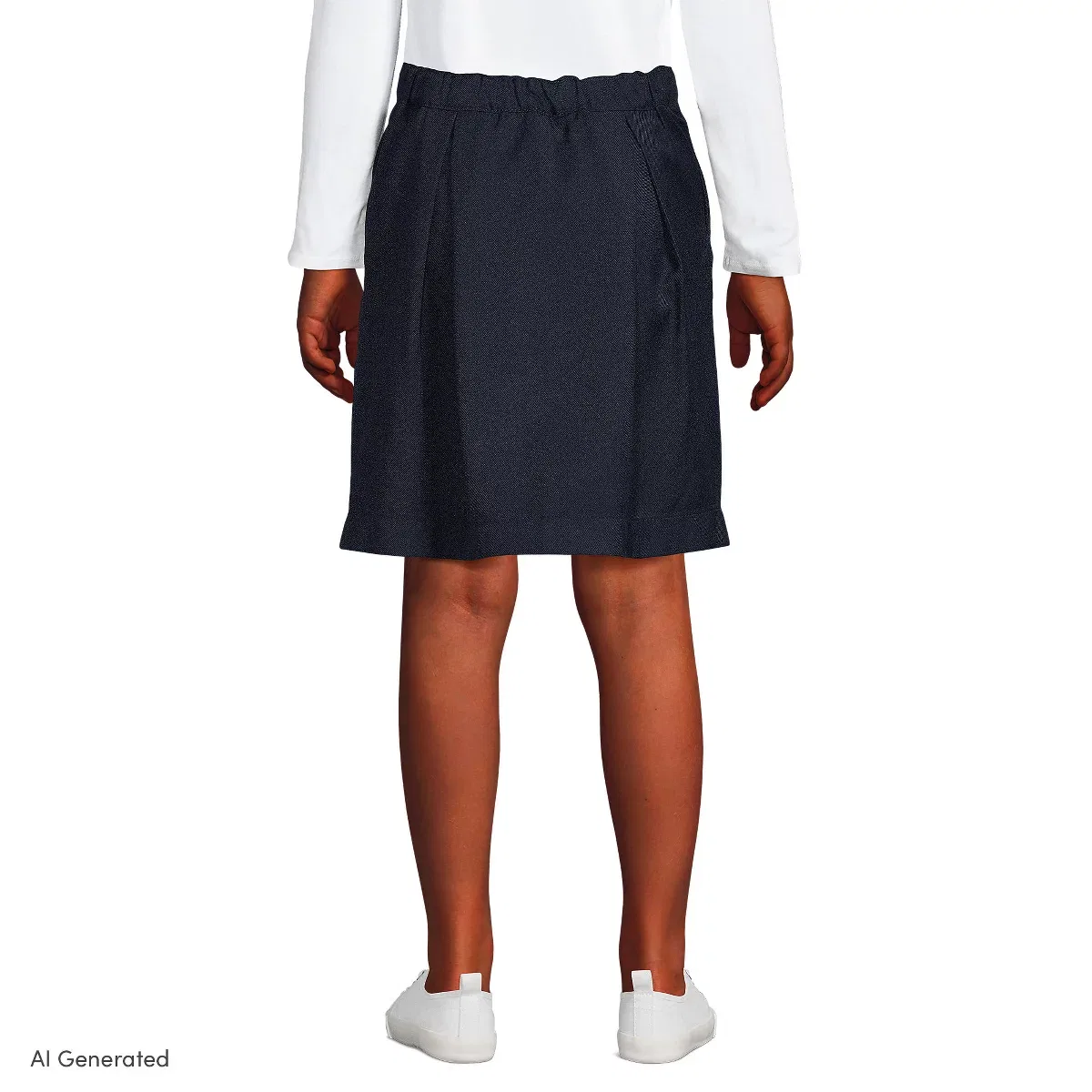 Детская юбка-шорты для девочек плиссированная School Uniform Classic Navy Lands' End — фото 2
