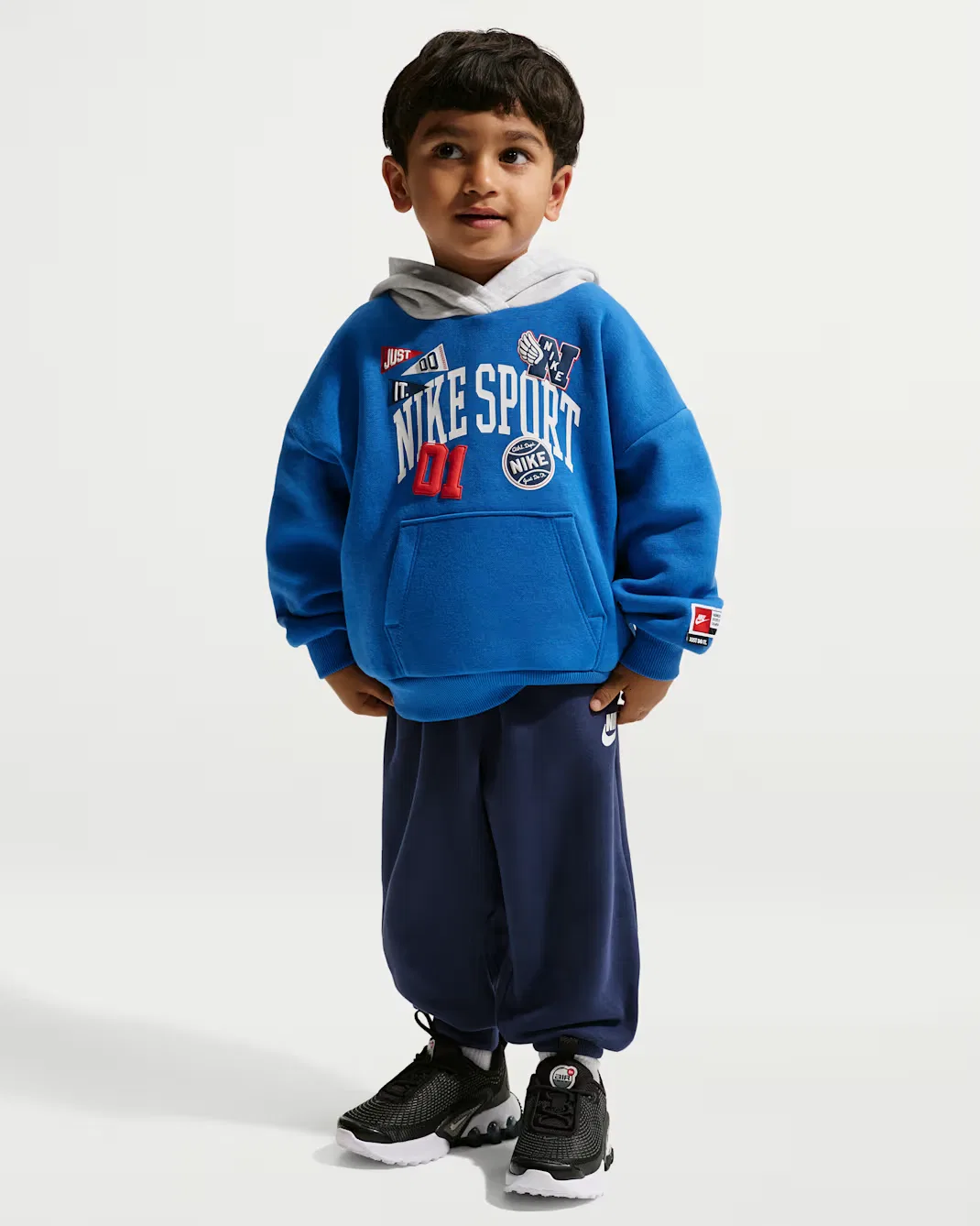 Детский спортивный комплект из двух предметов: пуловер с капюшоном Nike Sportswear, Midnight Navy