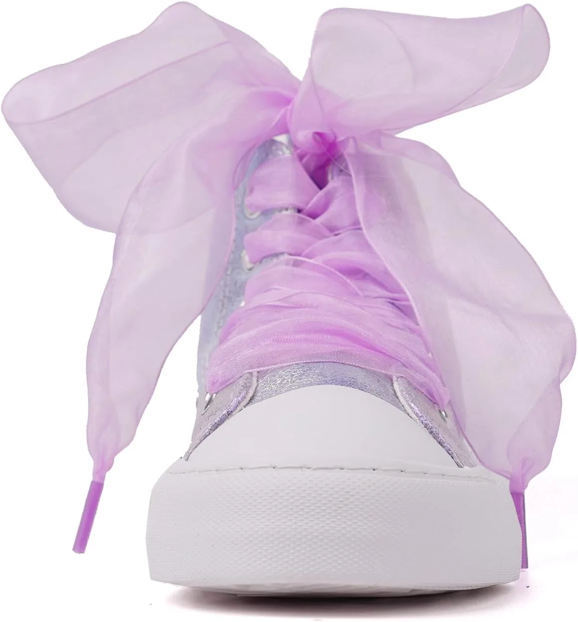 Детские кроссовки для девочек с блестками HugRain, High Top Purple — фото 3