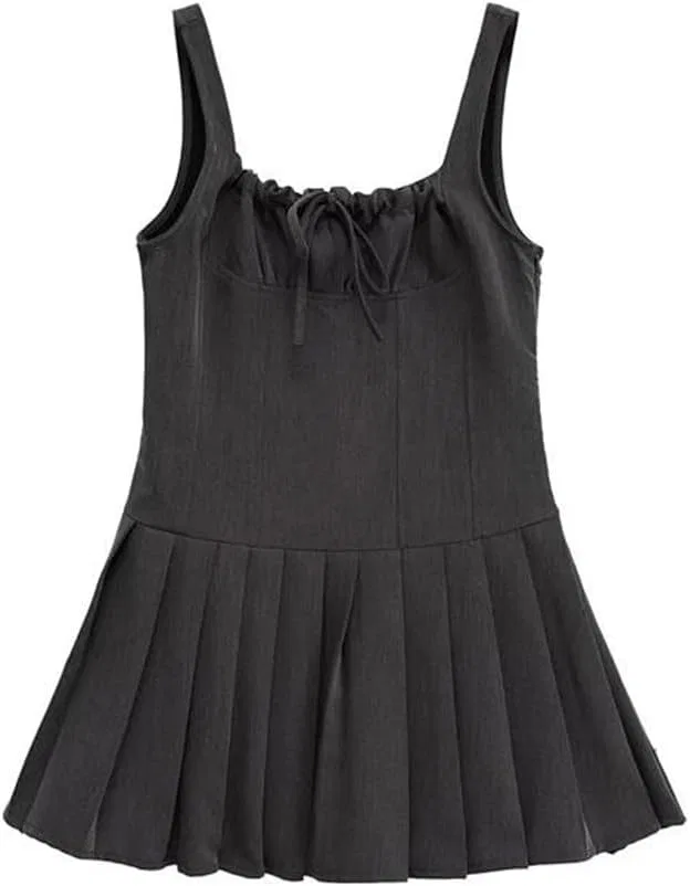 Женское клубное платье с квадратным вырезом и бантом, Dark Gray