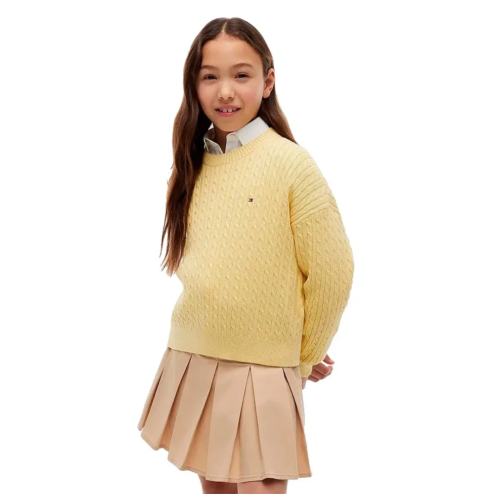 Детский свитер для девочек с жаккардовым узором Tommy hilfiger, Yellow