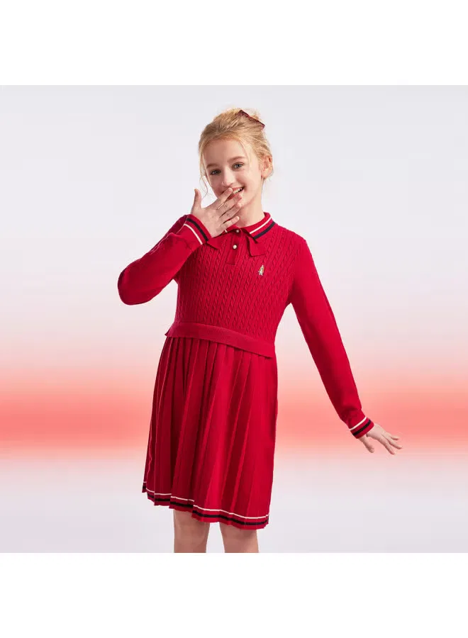 Платье-миди вязаное с длинным рукавом и воротником Hush Puppies — фото 4