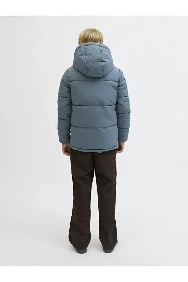 Детское пальто для девочек с капюшоном Jack & Jones, Blue — фото 4