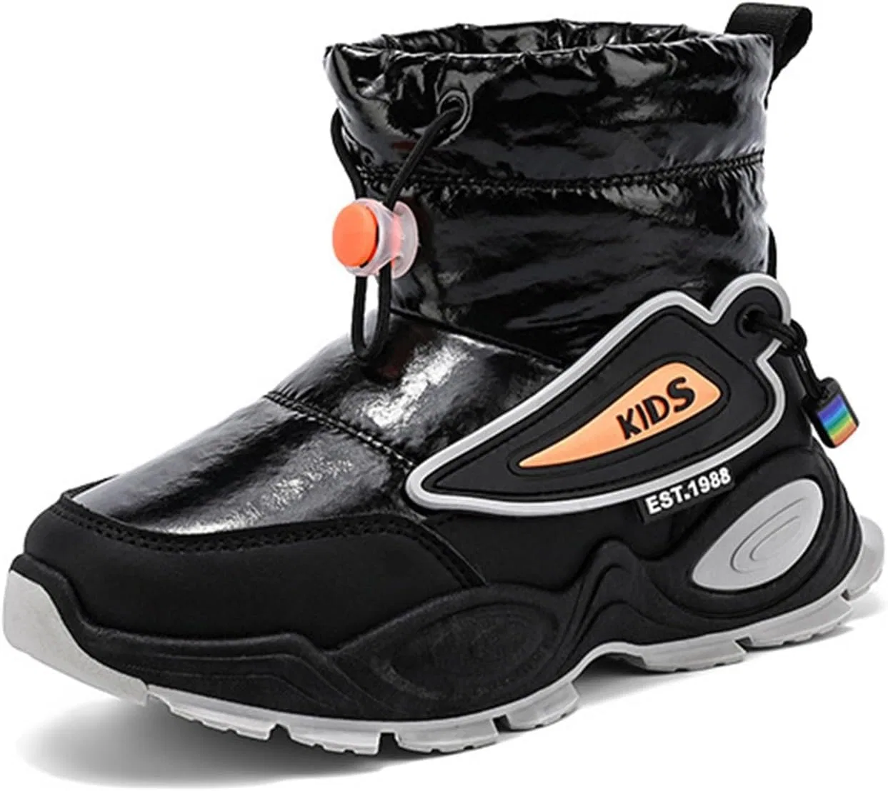Детские зимние сапоги для девочек с утеплителем Girls Boys Mid Calf Padded Boots, Black — фото 3