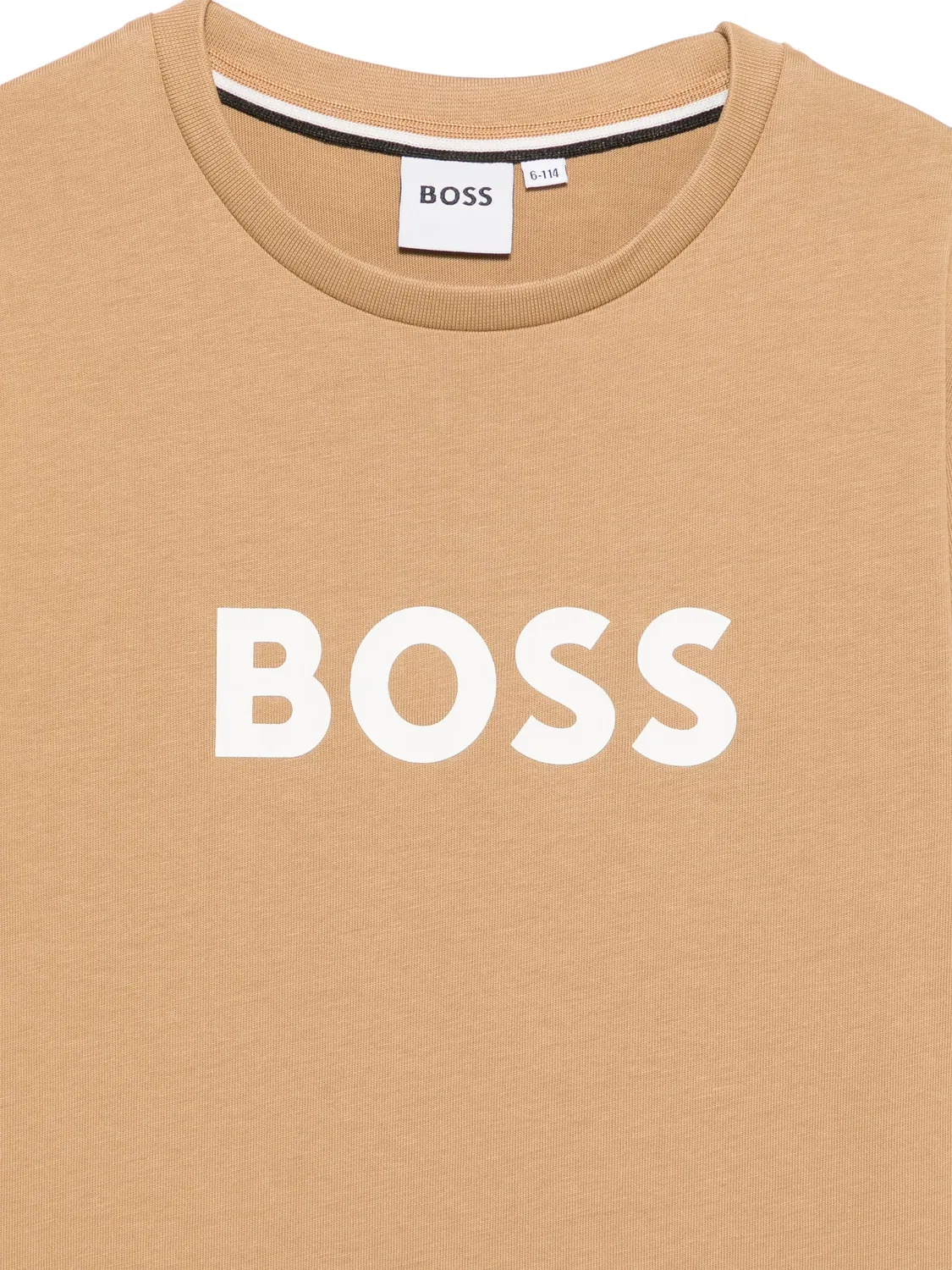 Футболка с логотипом Boss Kidswear, нейтральные цвета — фото 3