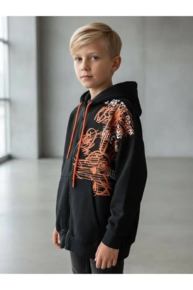 Детский кардиган с принтом Transitional Rabbit Zekids, Black
