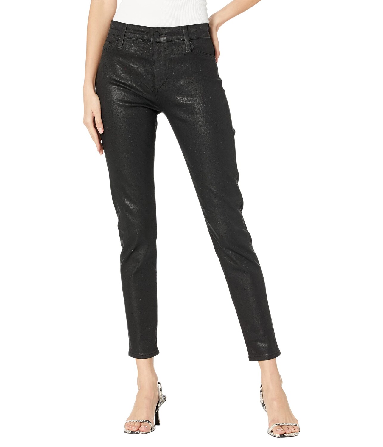 

Джинсы AG Adriano Goldschmied, Farrah High-Rise Skinny Ankle in Luminous Super Black