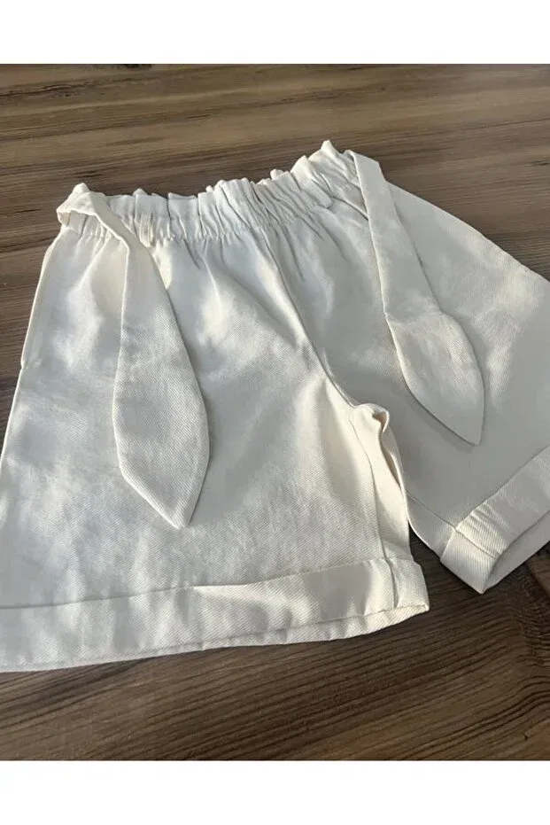 Детские шорты для девочек льняные Nk Kids, Nude Color — фото 3