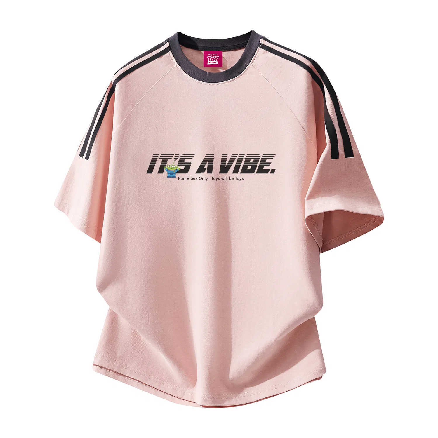 Детская футболка хлопковая Disney Unisex Crew Neck Thin Straight Fit, Pink