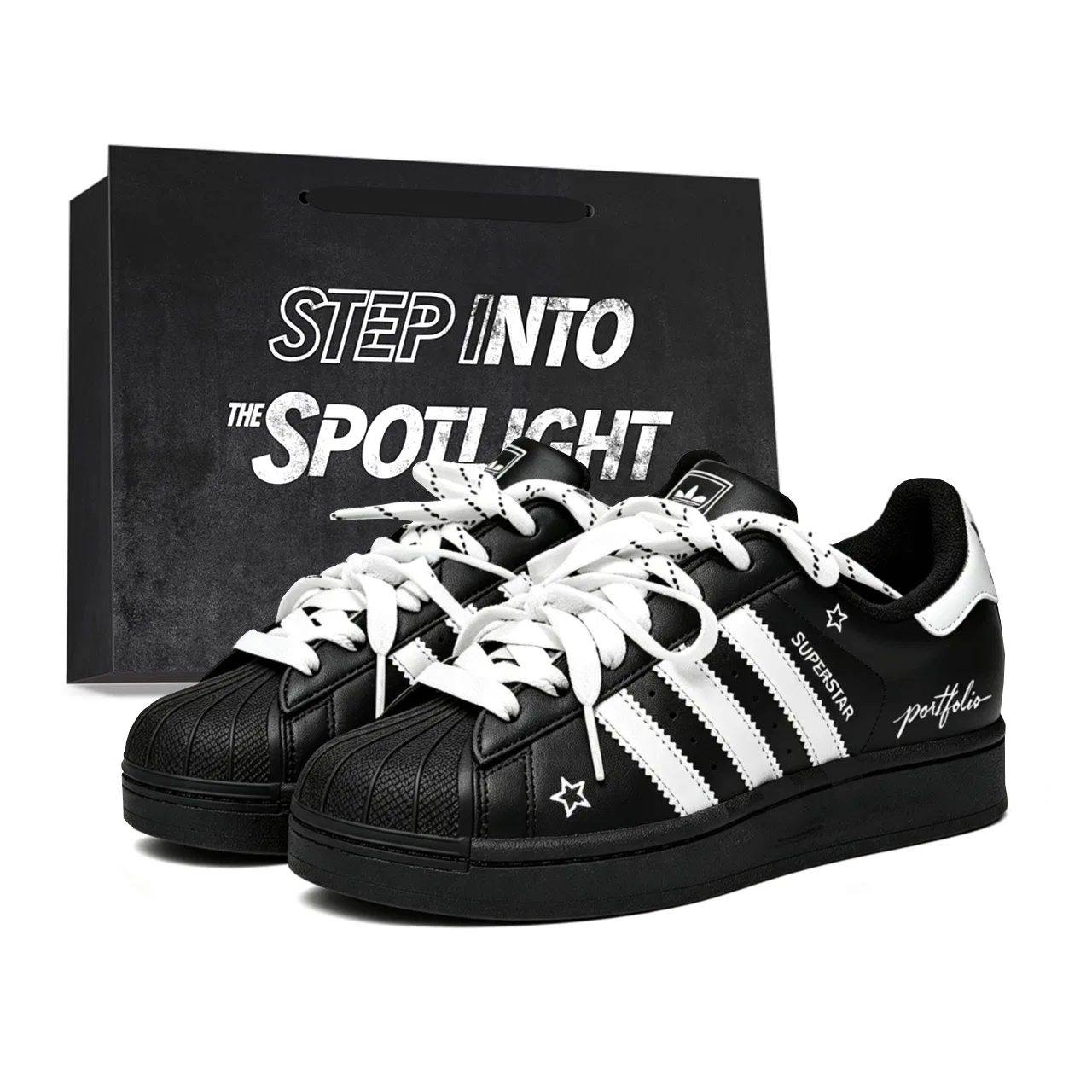 Детские кроссовки для скейтбординга с низким профилем Adidas Originals Superstar 2, Черный Белый