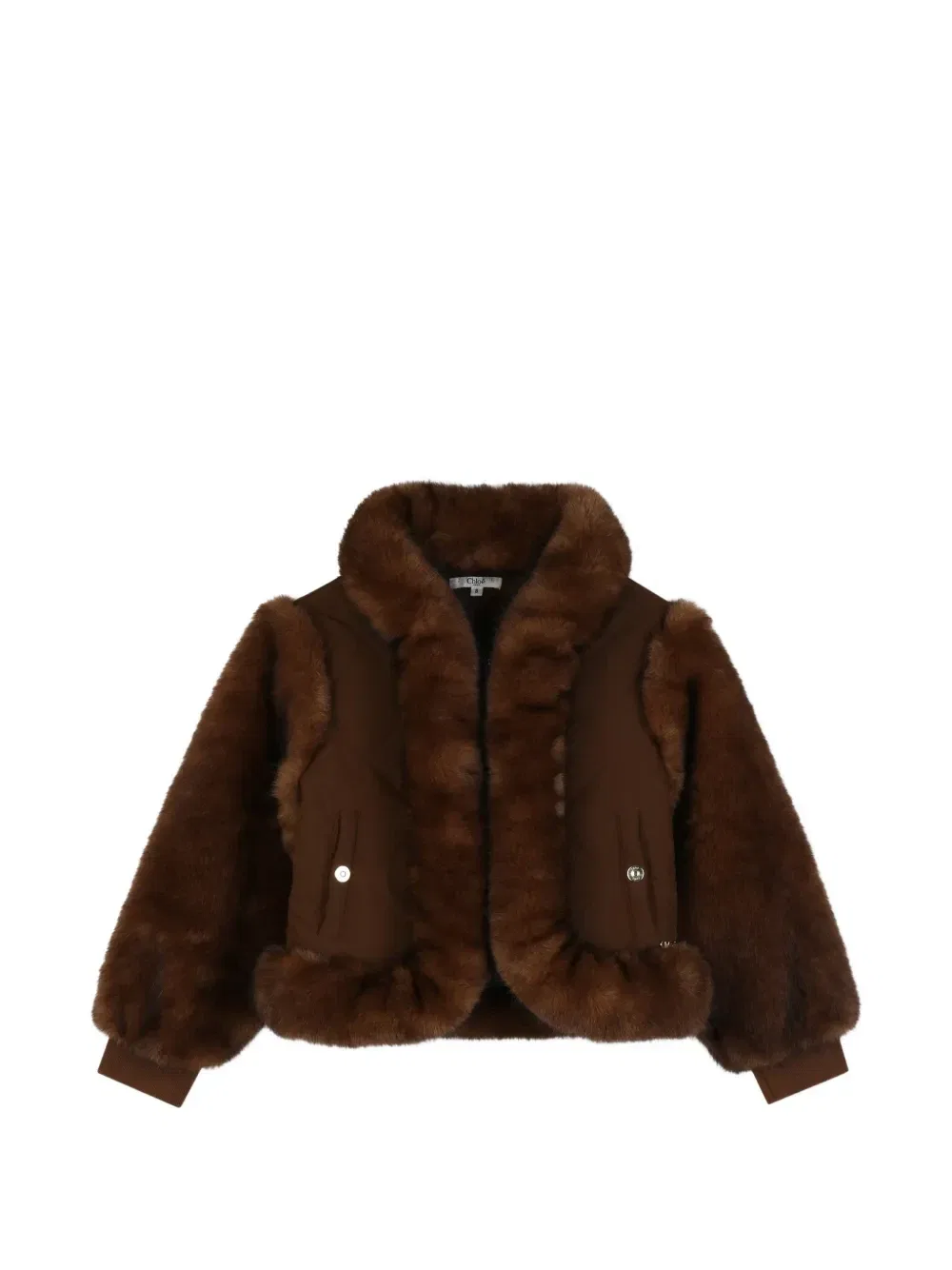 Стеганая куртка с искусственным мехом Chloe Kids, коричневый