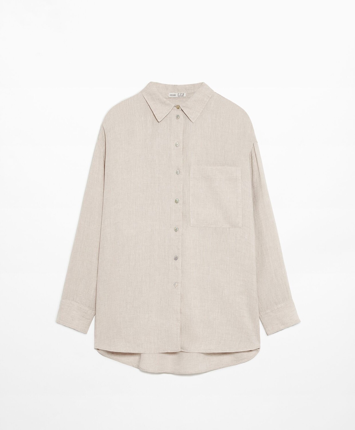 

Рубашка Oysho Linen Long Sleeved, светло-бежевый