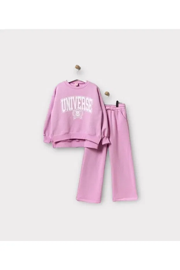 Детский спортивный комплект для девочек с принтом Sportswear Little Angels, Pink