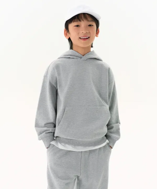 Худи оверсайз, флисовое, Musinsa Standard Kids, medium grey