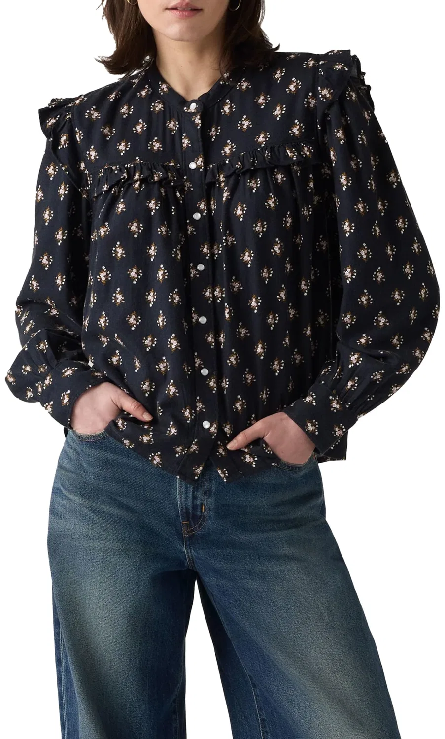 Женская блузка с длинным рукавом Gianna Levi's, Yulia Floral V4 Dark