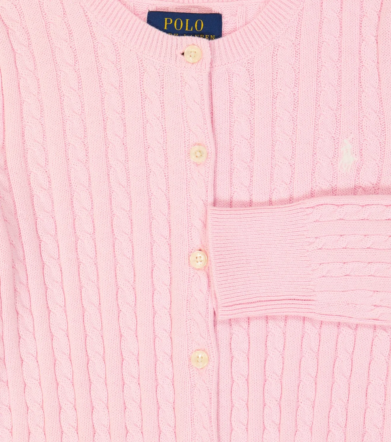 Вязаный кардиган в рубчик Polo Ralph Lauren Kids, розовый — фото 3