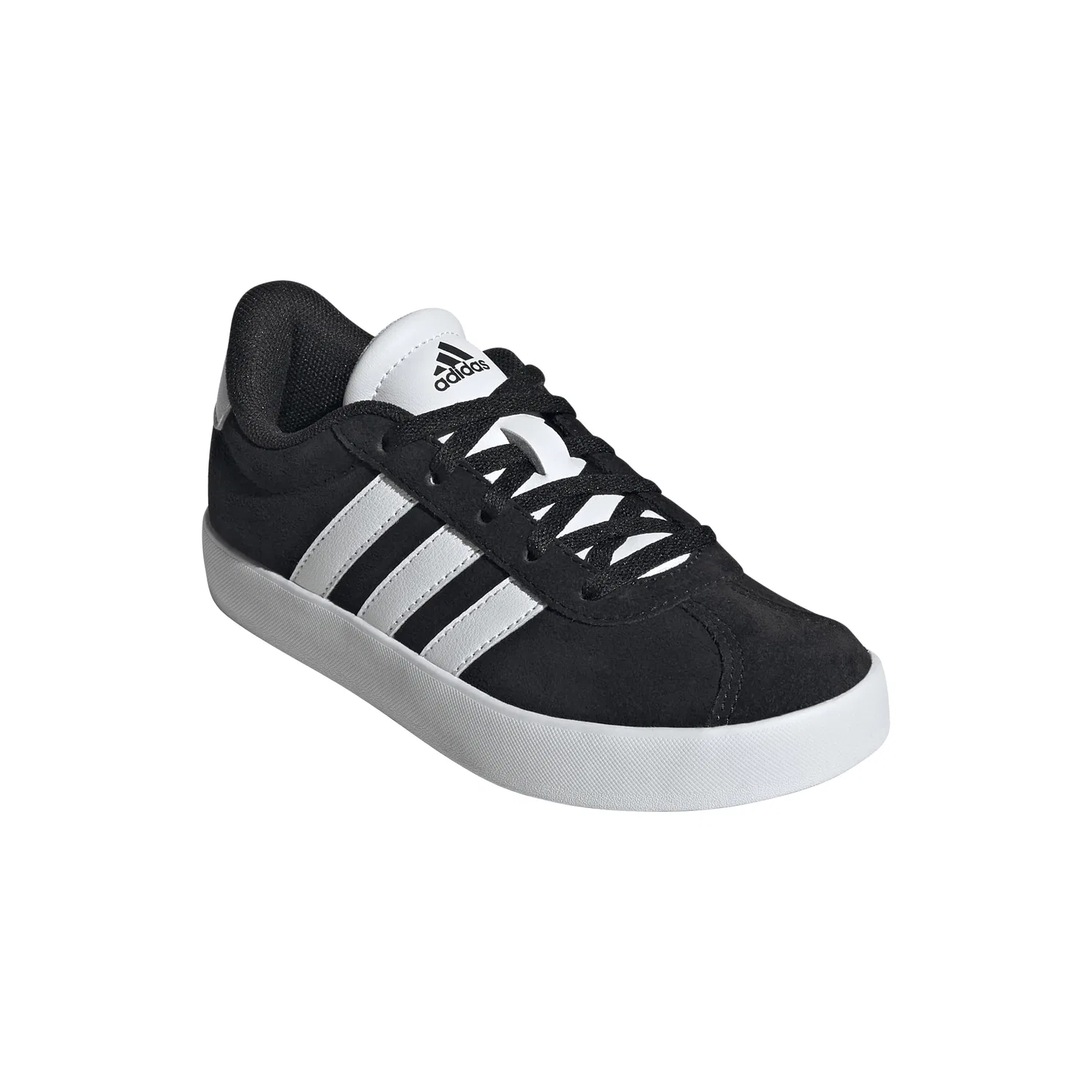 Детские кроссовки для мальчиков с липучкой Vl Court 3.0 Adidas, Black White — фото 2