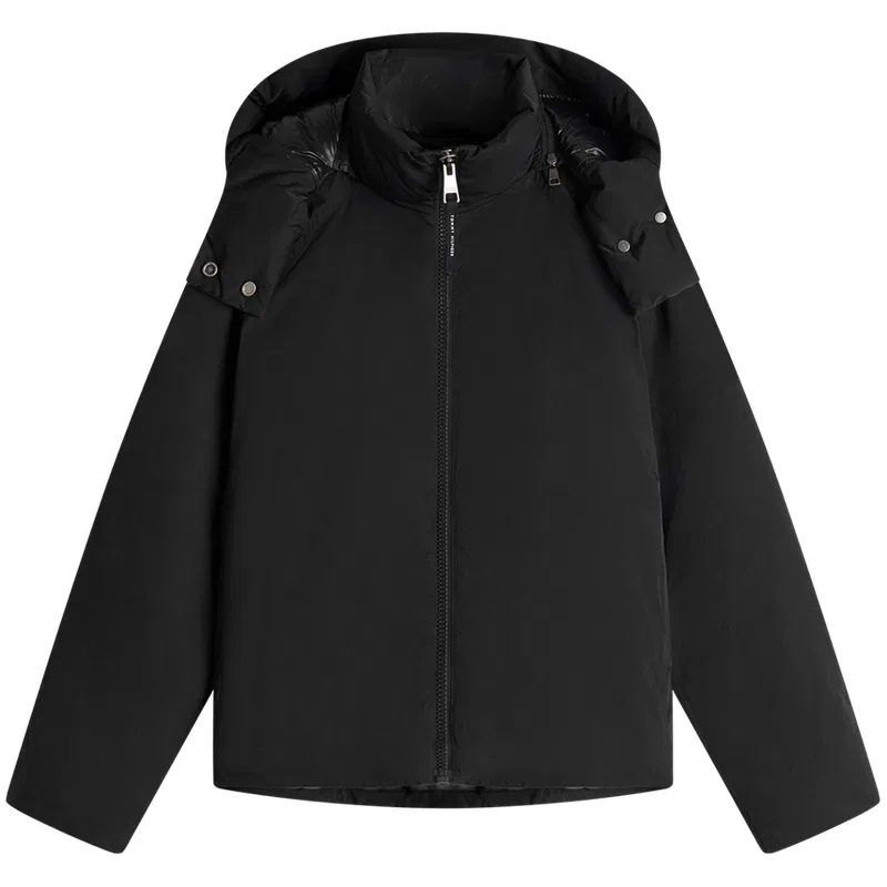 Женская куртка-пуховик с капюшоном, съемный капюшон, Tommy Hilfiger, Black BDS