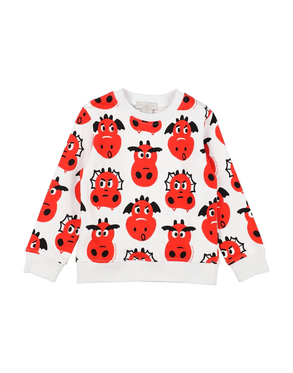 Детское худи из французского терра с принтом Stella Mccartney Kids, белый