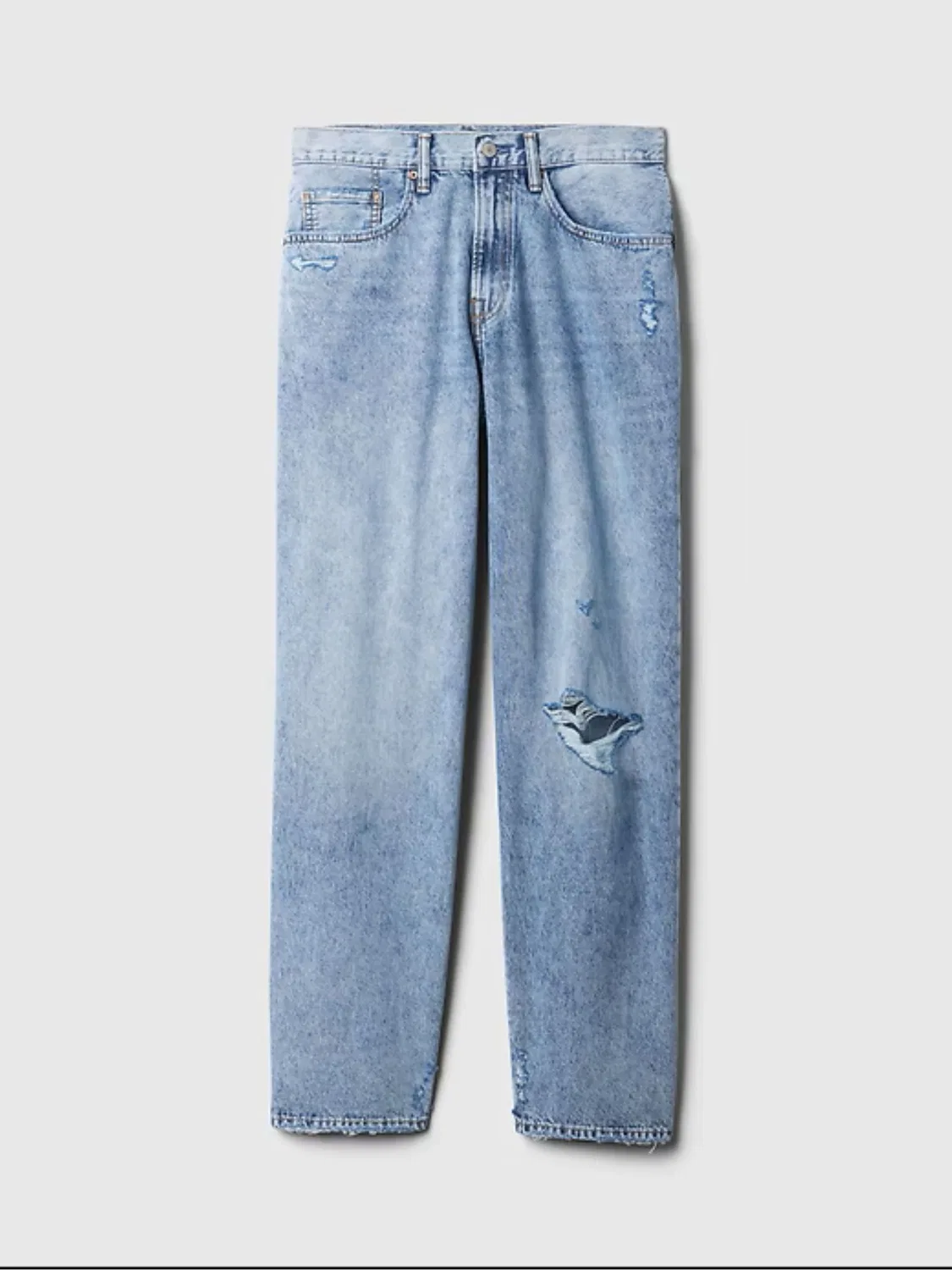 Джинсы свободные Gap Light Wash Blue Distressed, Light Wash Blue Distressed — фото 4