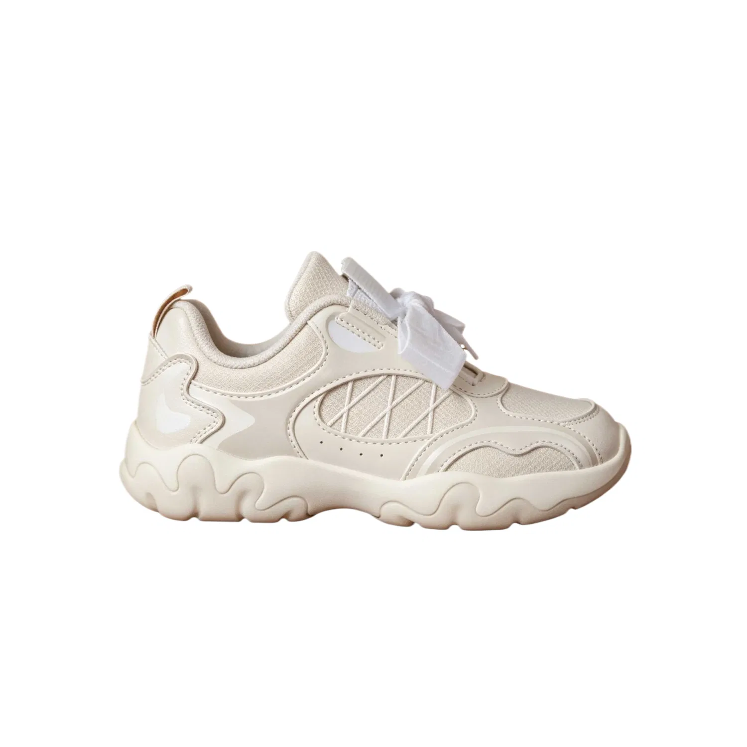 Детские кроссовки для бега с принтом кошачьих лап FILA KIDS, Birch Brown/Milk White — фото 3