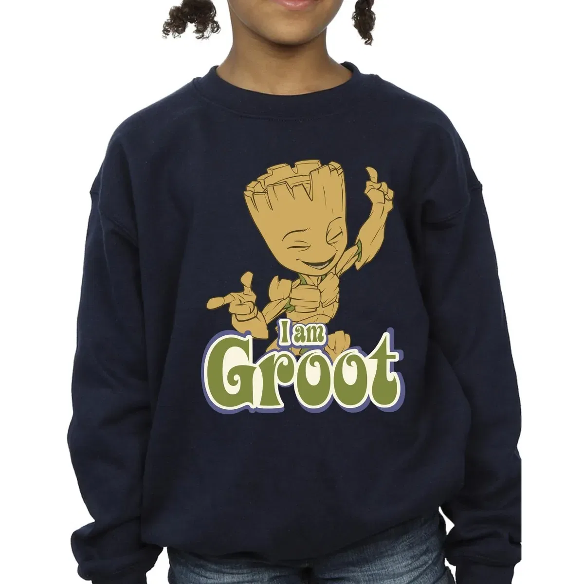 Свитшот с принтом Groot dancing Guardians Of The Galaxy, Navy — фото 3