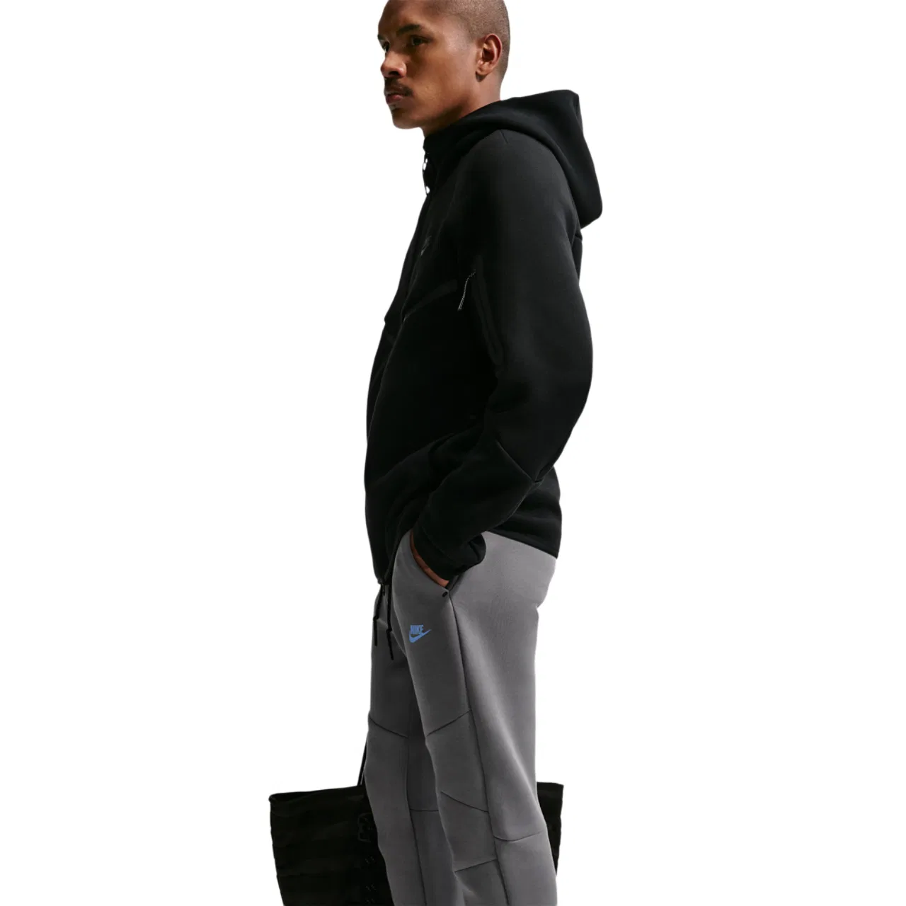 Мужские спортивные брюки из футера с эластичным поясом Nike Tech Fleece, Smoke Grey Football Blue — фото 3