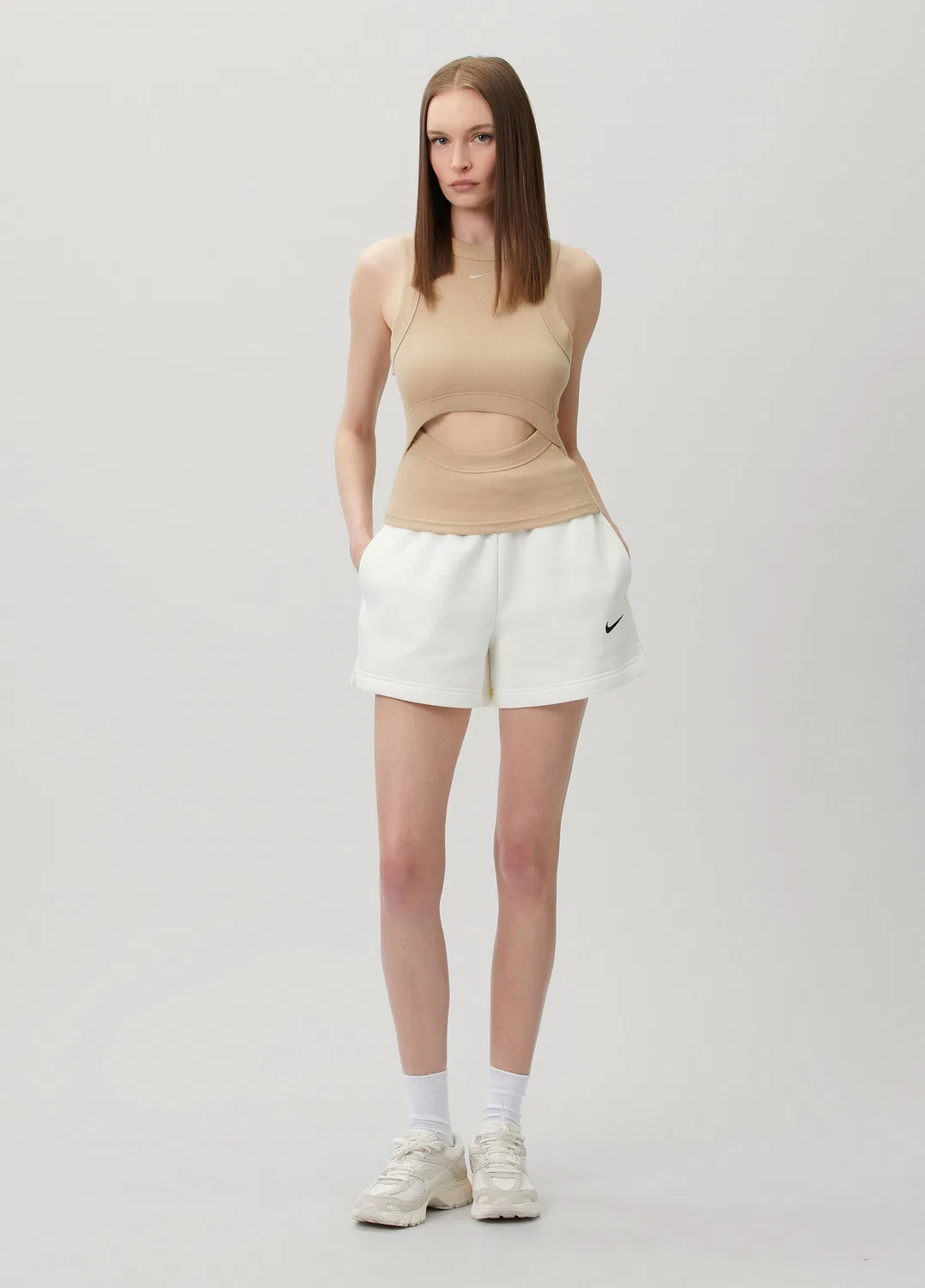 Спортивный топ Nike Chill Knit, коричневый — фото 2
