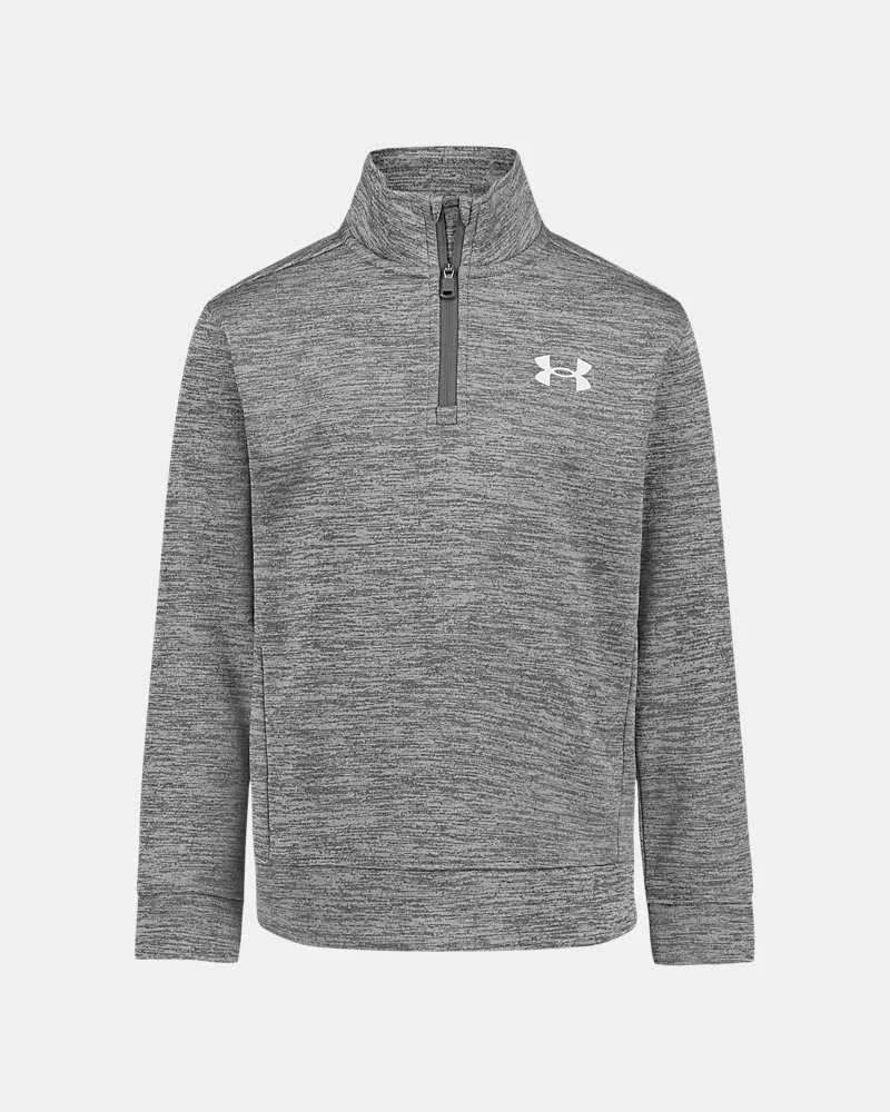 Флисовый пуловер для мальчиков с четвертью молнии Armour Fleece Twist UnderArmour, Mod Gray/White