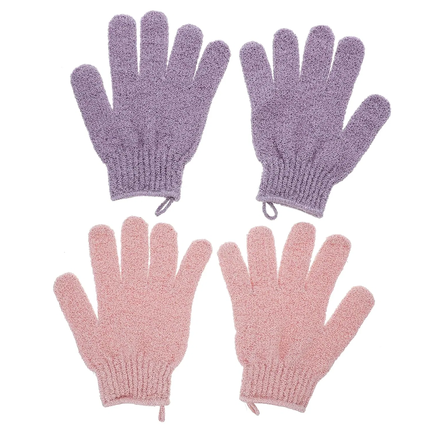 Эксфолирующие перчатки для душа, 2 пары, Polyester, OATIPHO, 18.5x12.5x0.6 см