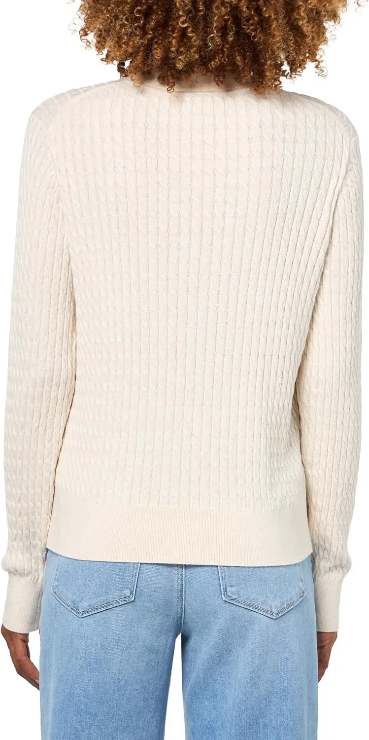 Женский свитер с косами Tommy Hilfiger, Heather Ivory Petal — фото 3