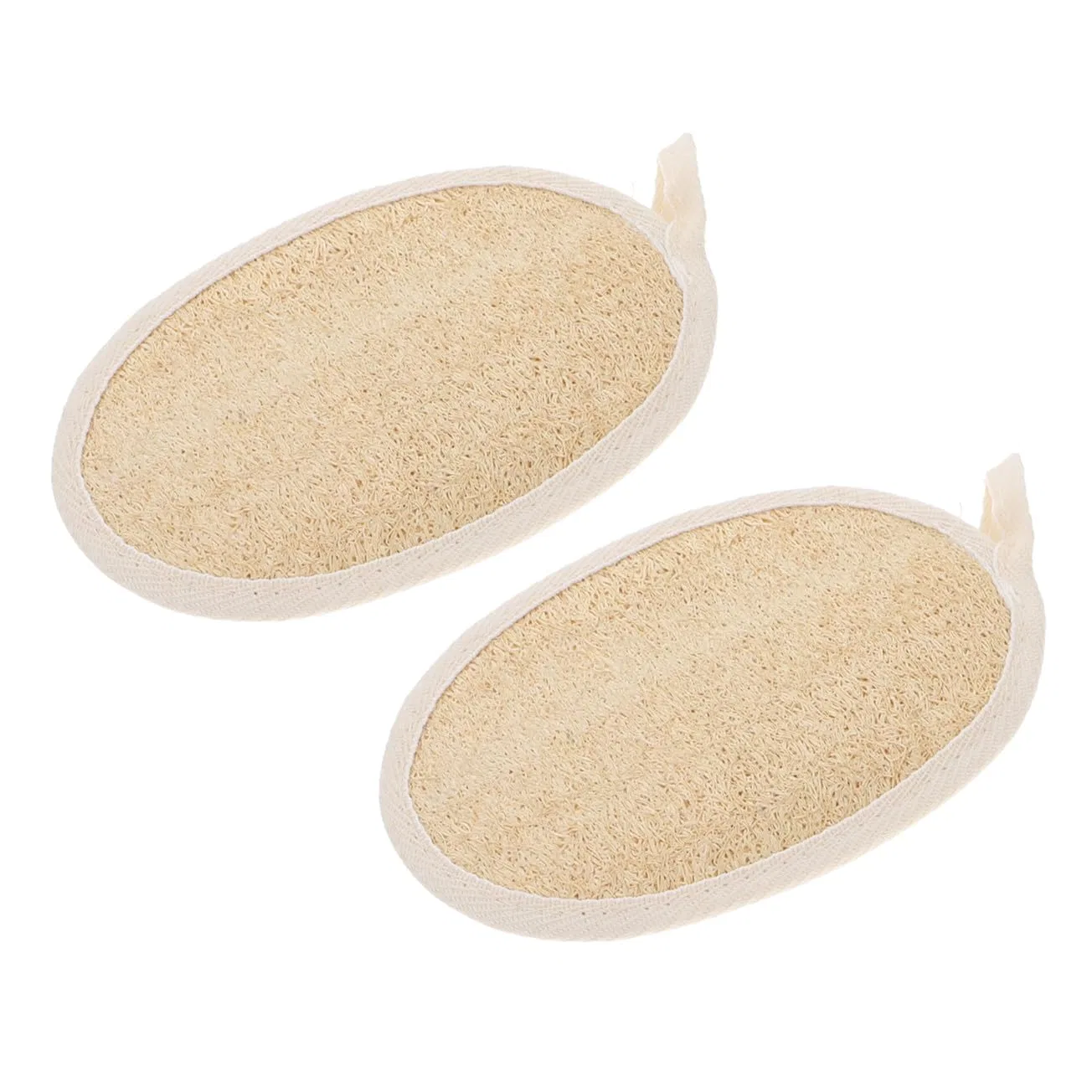 Мочалка для тела из люфы и хлопка, Baluue, набор 6 шт, 16x11x0.6 см, Beige