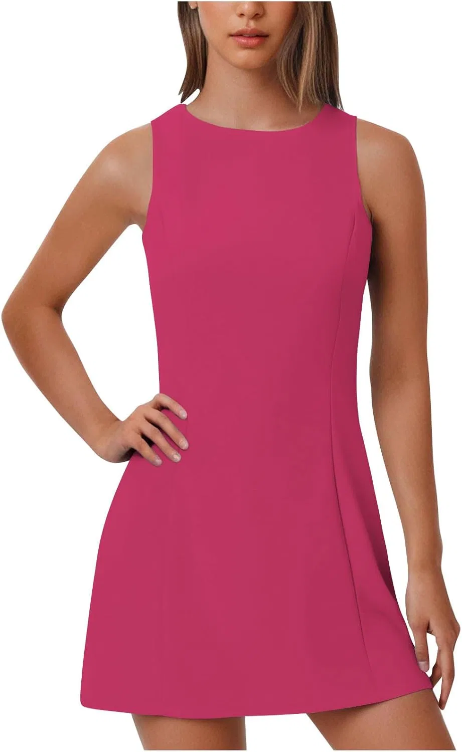Женское повседневное платье теннисное A-силуэта, Hot Pink
