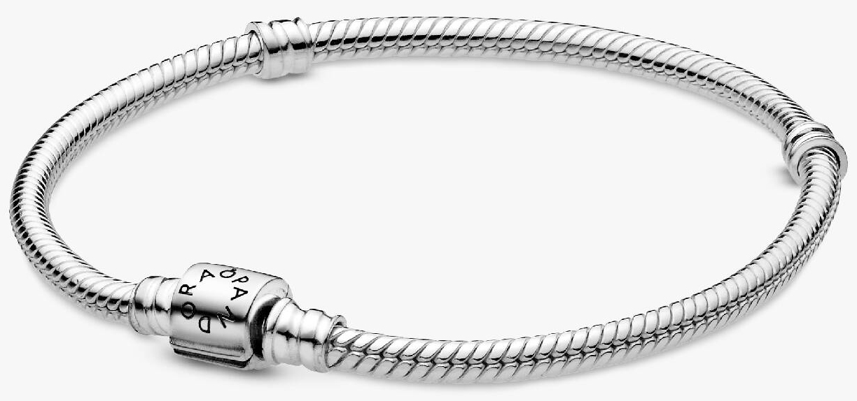 

Браслет Pandora Moments Barrel Clasp Snake Chain, серебро