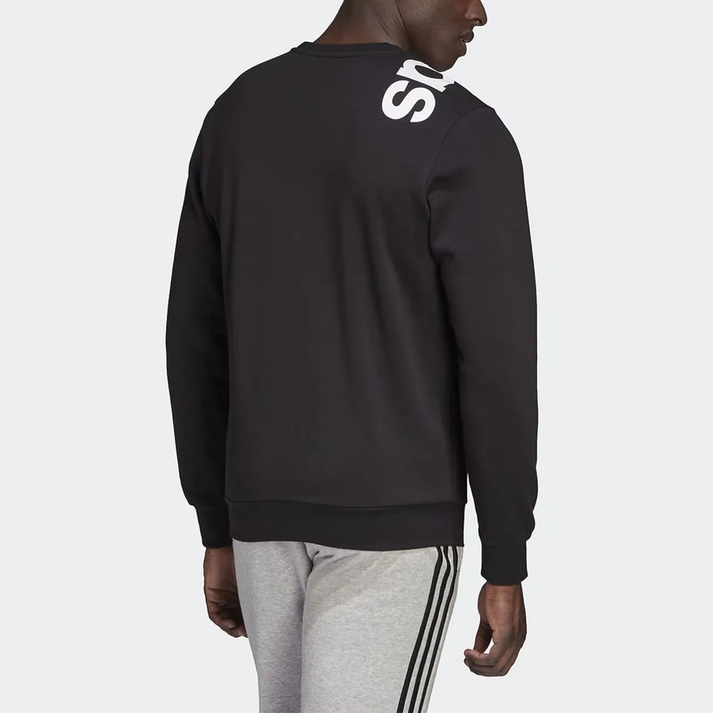 Свитшот с круглым вырезом мужской Adidas, черный — фото 4