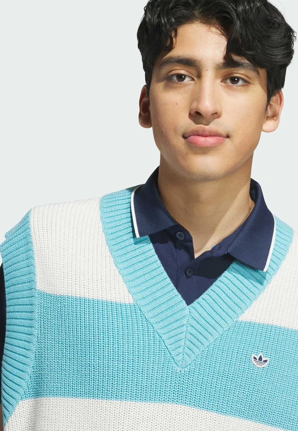 Оригинальный свободный жилет-джемпер Adidas Performance, Light Aqua Chalk White — фото 3
